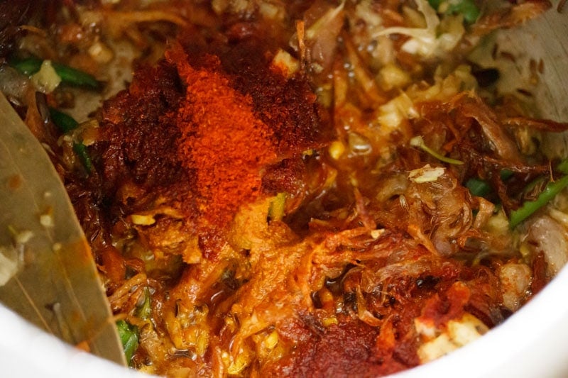 ground spices added for biryani recipe